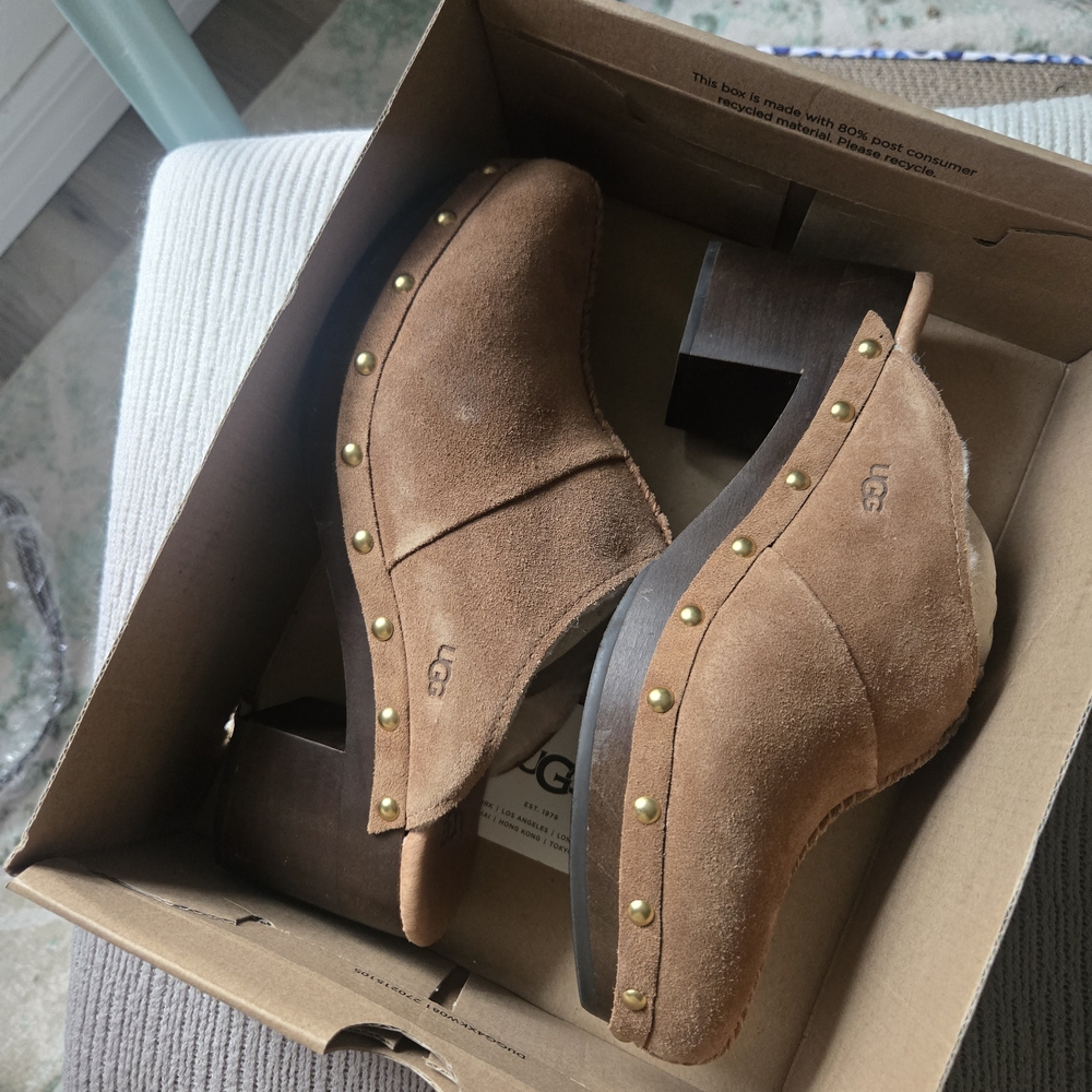 UGG Women's Brown Suede Clogs